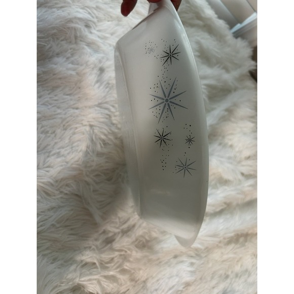 Vintage Mid Century Modern Starburst Glassbake Divided Baking Dish J-2352 - Picture 3 of 6